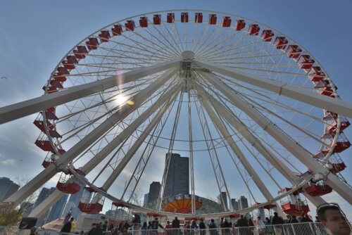 Enjoying one of Chicago's most visible attractions.